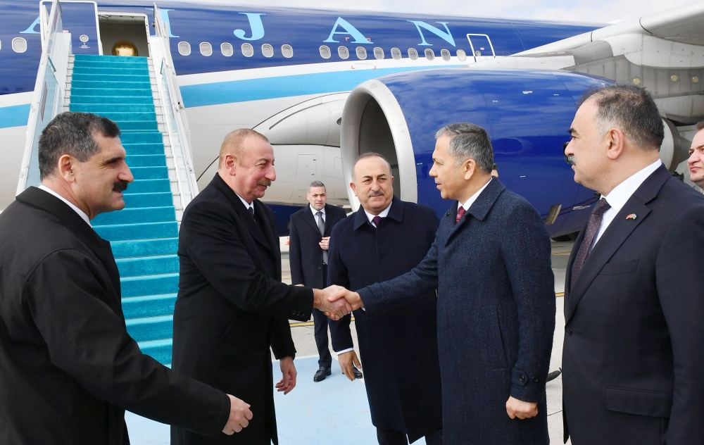 Today.Az - President Ilham Aliyev arrives in Türkiye for working visit