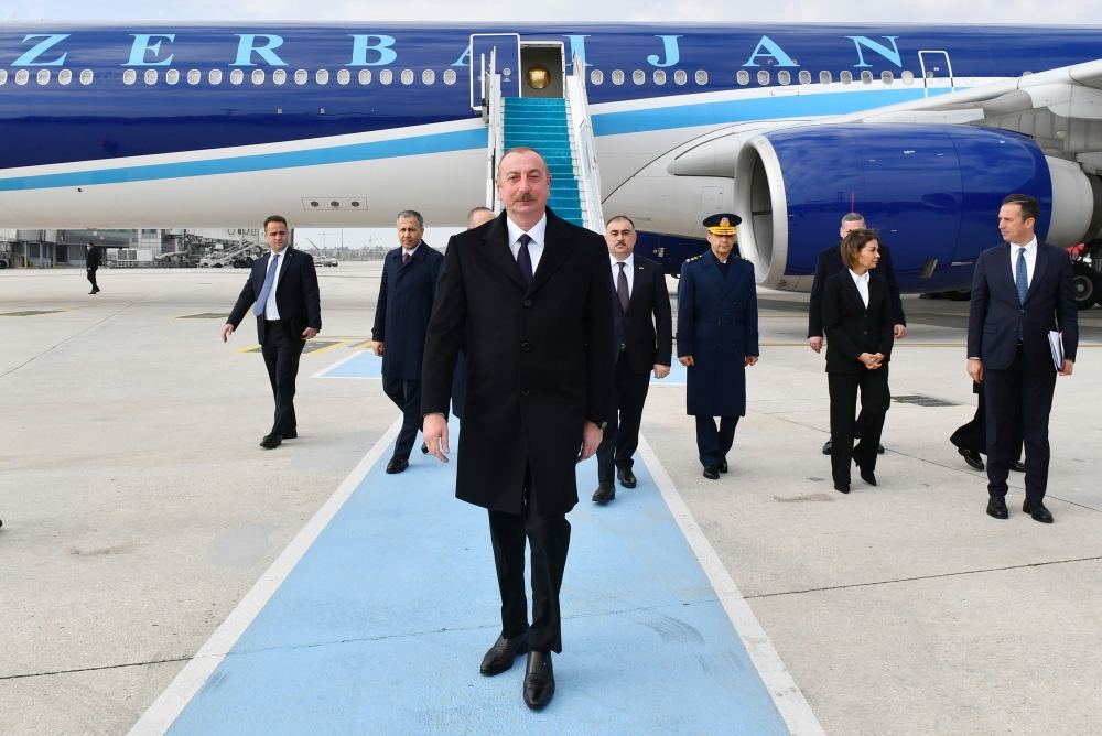 Today.Az - President Ilham Aliyev arrives in Türkiye for working visit