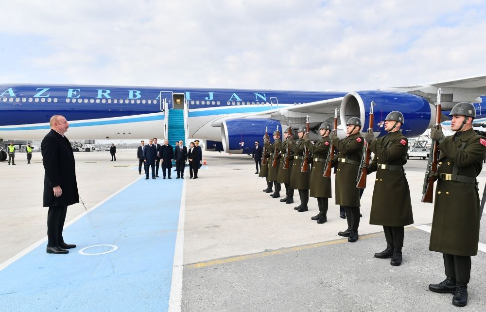 Today.Az - President Ilham Aliyev arrives in Türkiye for working visit